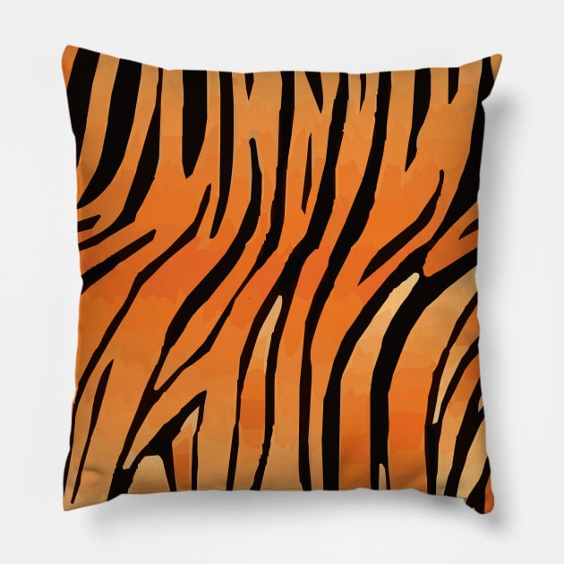 Tiger Skin Animal Patterns Pillow by JoeColors