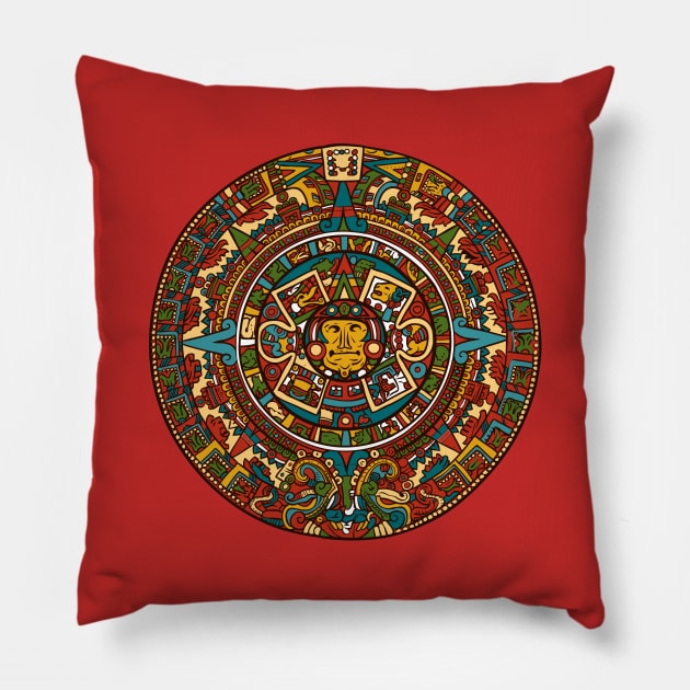 Aztec Calendar Pillow by Verboten