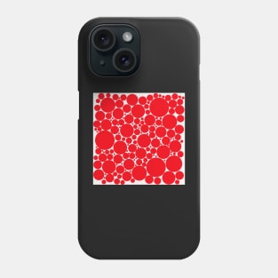 red pop art polka dots on white Phone Case