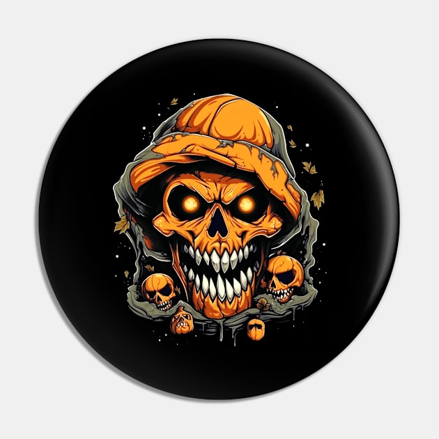 Eerie Halloween Ghoul Art - Spooky Season Delight Pin by Captain Peter Designs