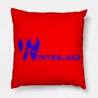 Winterland, Winter Sports, Rocky Mountains, Hiking T-Shirt, Trekking T-Shirt, Winter Season Pillow