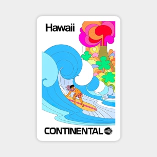 1969 HAWAII Continental Airlines Travel Poster Magnet