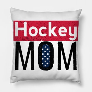 American Hockey Mom Red and Black Pillow