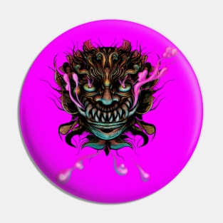 Japanese Dragon Mask Pin