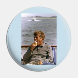 President Kennedy with ice cream cone Pin