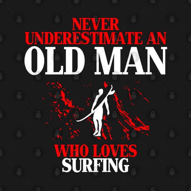 old man who loves surfing by luckyboystudio