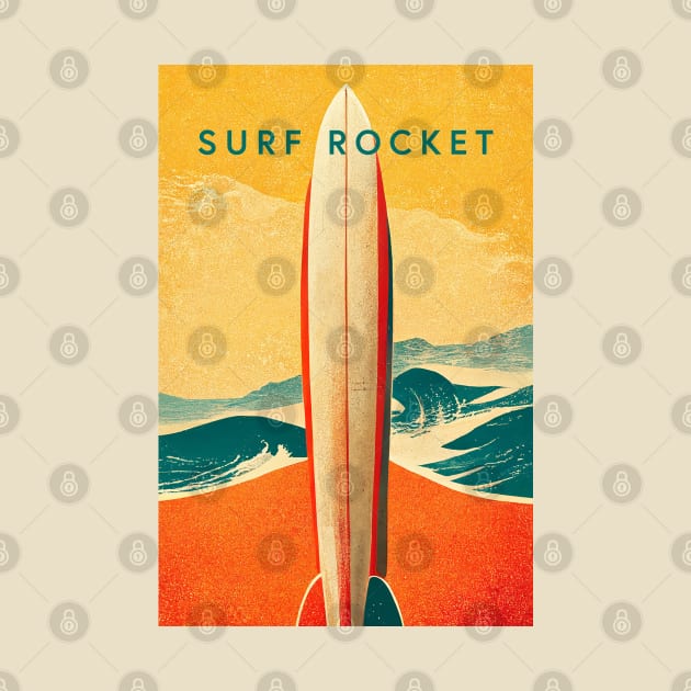 Surf Rocket by Retro Travel Design