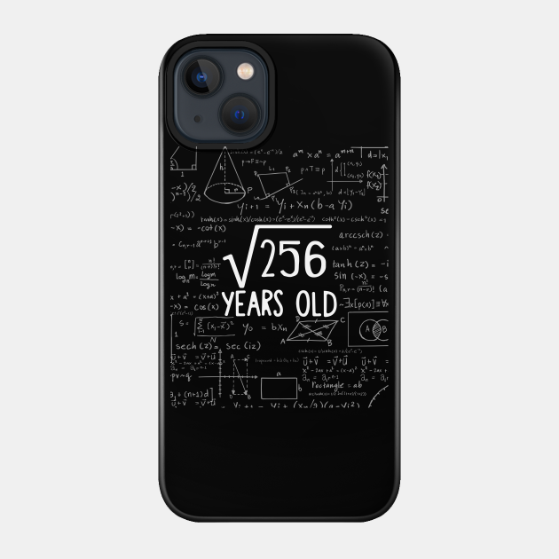 Square Root of 256: 16th Birthday 16 Years Old T-Shirt - Square Root - Phone Case