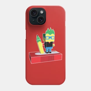 Polygonal Artist Holding a Pencil Phone Case