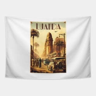 Luanda Angola Vintage Travel Art Poster Tapestry