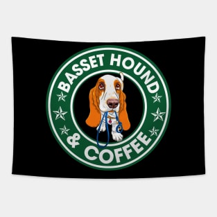 Basset Hound And Coffee Tapestry