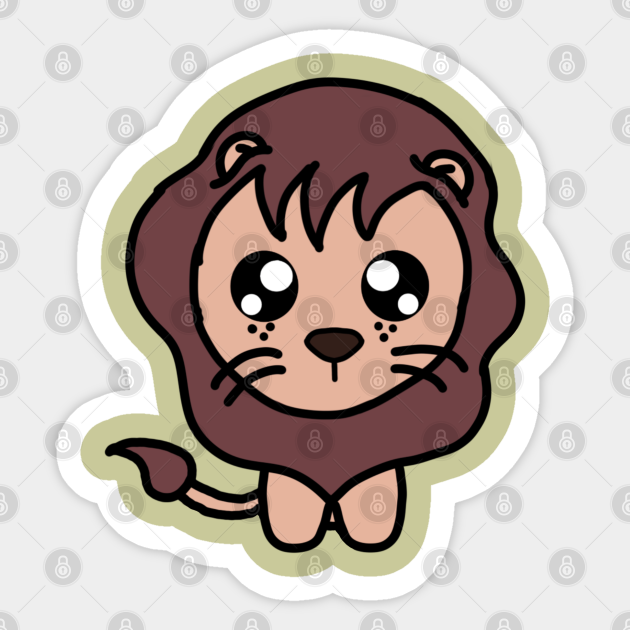 cute lion - Lion - Sticker