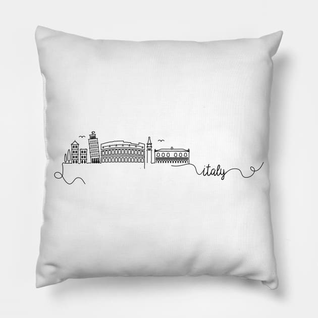 Italy City Signature Pillow by kursatunsal