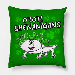 St. Patrick's Day 2022 Axolotl O'Lotl Shenanigans Pillow