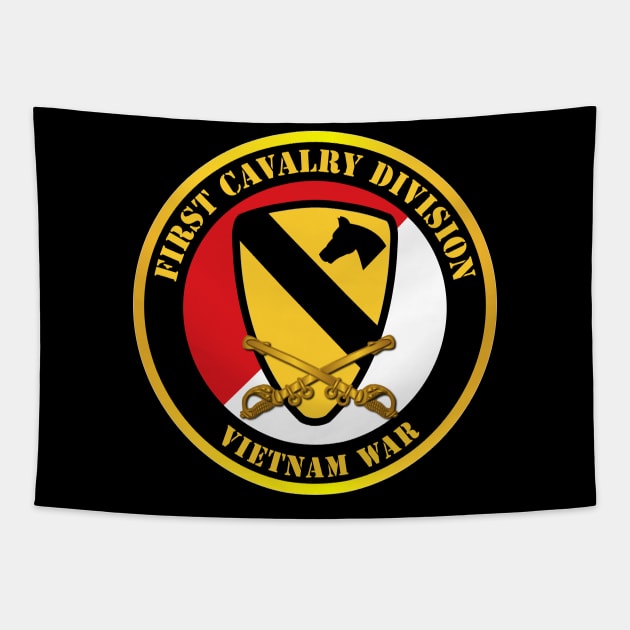 1st Cavalry Div - Red White - Vietnam War Tapestry by twix123844