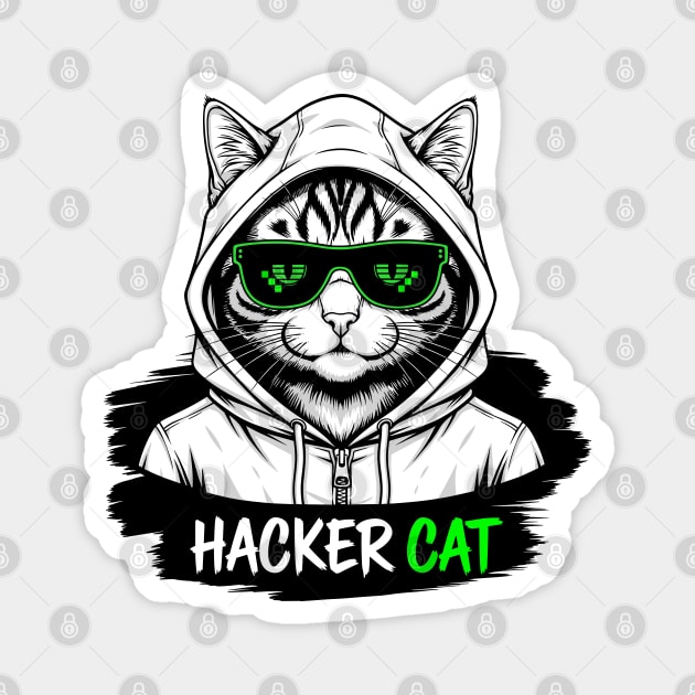 Hacker Cat Magnet by enrynz