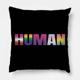 HUMAN Rainbow Flag Pillow