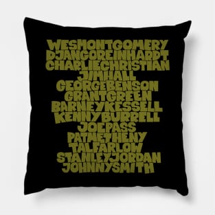 Jazz Legends in Type: The Jazz Guitarists Pillow