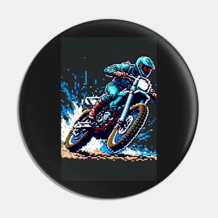 Dirt bike stunt - pixel art style Pin
