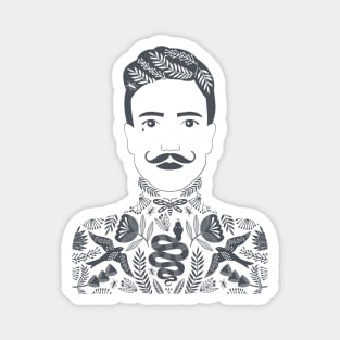 Tattoo Man dark grey Magnet