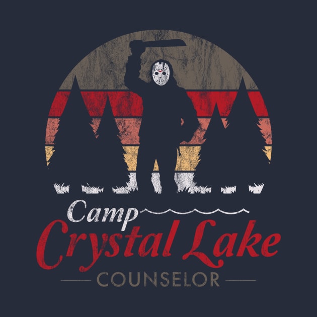 Visit Crystal Lake - Vintage Distressed - Camp Counselor by Nemons