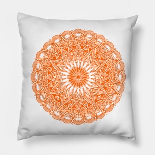 Mandala (red-orange) Pillow