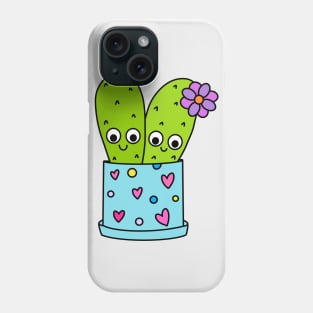 Cute Cactus Design #216: Cacti Couple In Cute Pot Phone Case