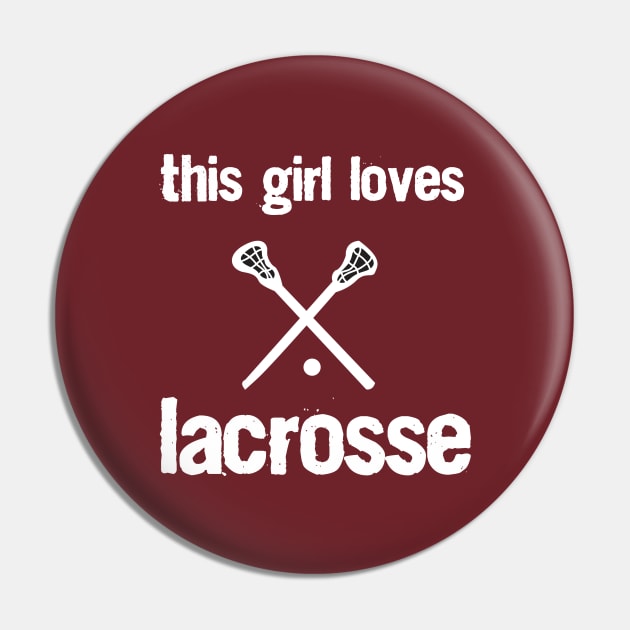 This Girl Loves Lacrosse Shirt For Lacrosse Girl / LAX Gift / Youth Lacrosse Practice Shirt For Girls / Highschool Elementary School College Pin by TheCreekman