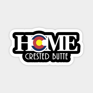 HOME Crested Butte (long white text) Magnet