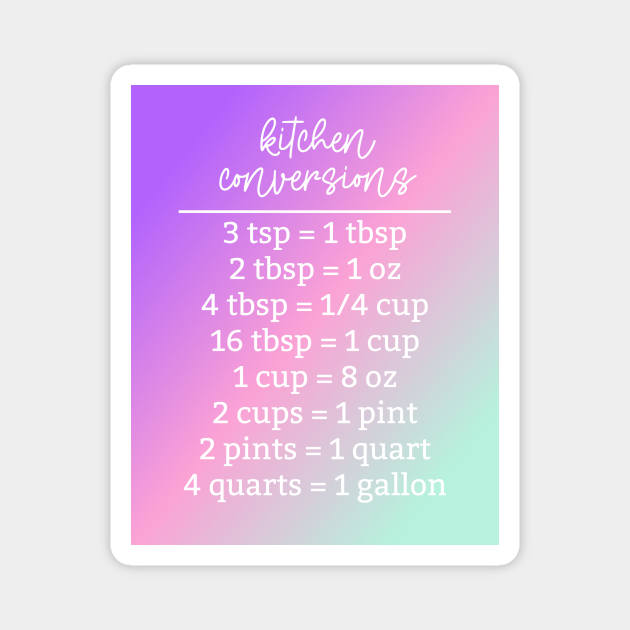 Kitchen Conversions | Unicorn Gradient Magnet by Jande Summer