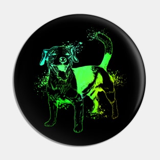 Colorful drawing of a Jack Russell Pin