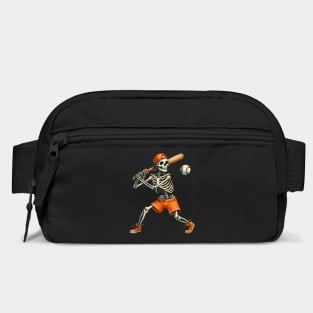Funny Skeleton Batting Baseball Halloween Bag