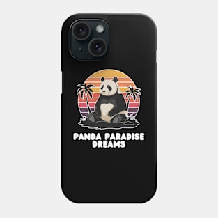 Sitting Panda Vintage In Sunset Paradise Phone Case