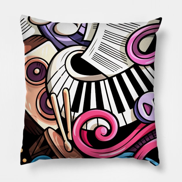 GRAFFITI FUN Pillow by MARK ASHKENAZI