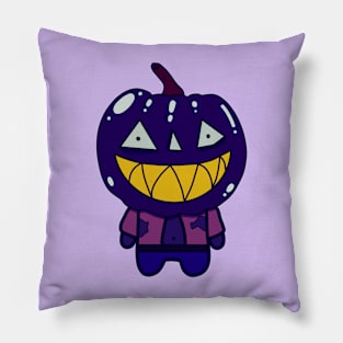 Blue Zombie Pumpkin Man of Halloween Pillow