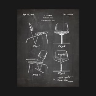 Eames Chair Patent - Designer Modern Design Art - Black Chalkboard T-Shirt