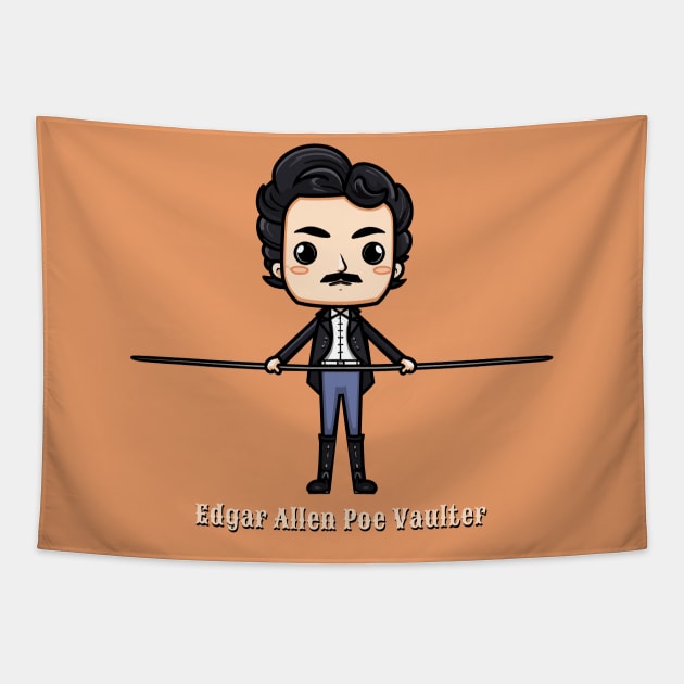 Edgar Allen Poe Vaulter Funny Writer Guy Tapestry by DanielLiamGill