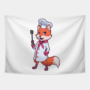 Cartoon fox chef Tapestry