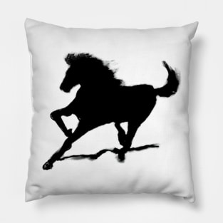 Black horse Pillow