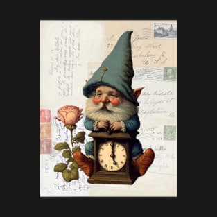 Vintage Gnome on Antique Postcards T-Shirt