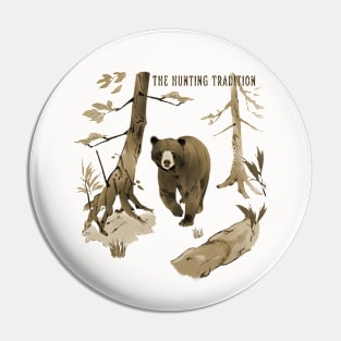 The Hunting Tradition - Sepia Bear Pin