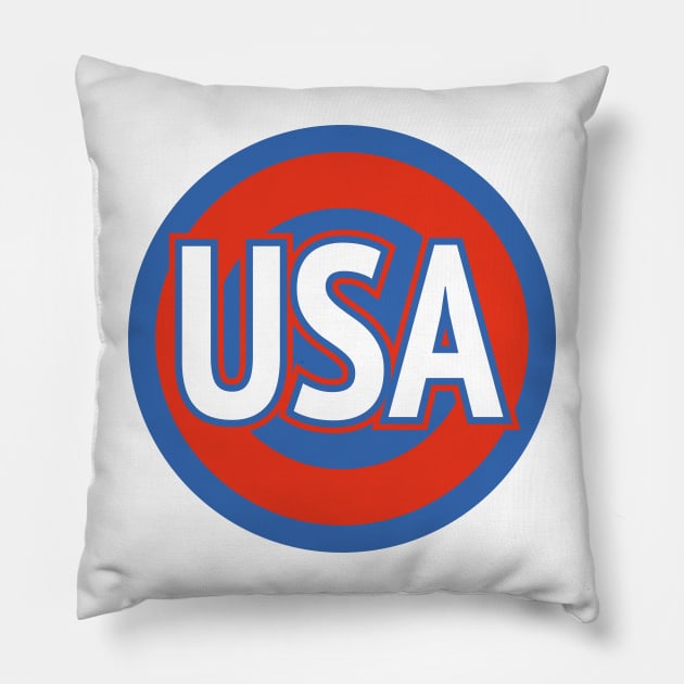 USA superhero logo Pillow by nickemporium1