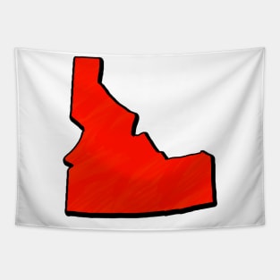 Bright Red Idaho Outline Tapestry