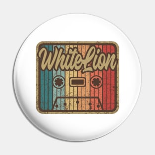 White Lion Vintage Cassette Pin