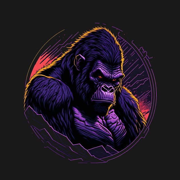 Purple Gorilla Surrounded By Mountain by Trip Tank