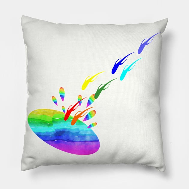 Rainbow Fish Art Pillow by Khushidesigners