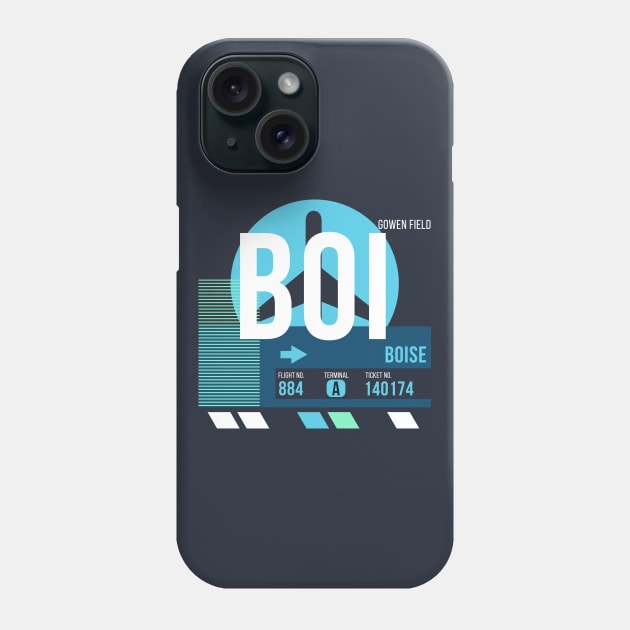 Boise (BOI) Airport // Sunset Baggage Tag Phone Case by Now Boarding