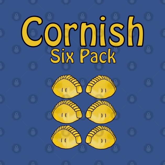 Cornish Six Pack , Cornish Pasty Cornwall Fun by Surfer Dave Designs