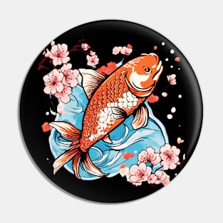 Cherry Blossom Koi Carp Fish Japanese Sakura Pin