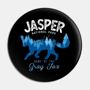 Jasper National Park Gray Fox Vintage Look Pin